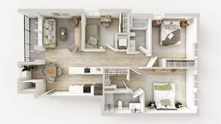 3Bed 2Bath Floor Plan at Spring Woods Apartments, Salem, 97305