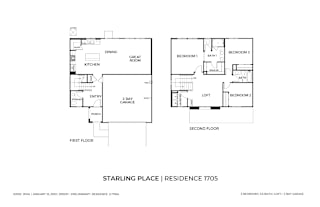 Starling Place 3 Bed 2 Bath with Loft Floor Plan