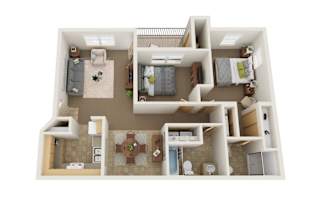 Stone Ridge Apartments in Eugene, Oregon Two Bedroom Floor Plan