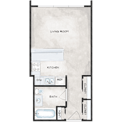 studio floorplan at Herbert Residential, Tucson, 85701