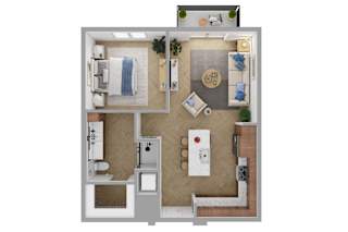 The Brentwood Apartments in Austin, Texas A4a Floor Plan