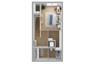 The Brentwood Apartments in Austin, Texas TH A8 Second Floor Floor Plan