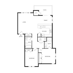 A black and white image of a floor plan for a house.