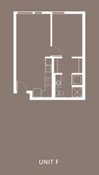 A floor plan of a unit labeled "Unit F" is displayed.