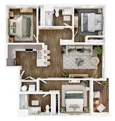 The Elowen in Lacey, WA Three Bedroom Floor Plan