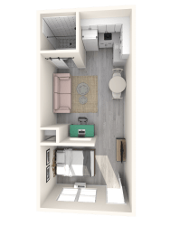 The Imperial Apartments Large Studio Floor Plan