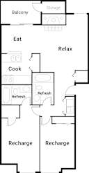 The Lucent Apartments in Tacoma, Washington Two Bedroom Floor Plan