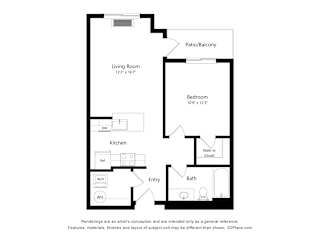 Meadowlark at Fairview Apartments in Fairview, Oregon One Bedroom Floor Plan