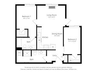 Meadowlark at Fairview Apartments in Fairview, Oregon Two Bedroom Floor Plan