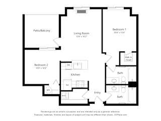 Meadowlark at Fairview Apartments in Fairview, Oregon Two Bedroom Floor Plan