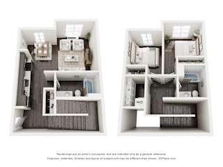 Meadowlark at Fairview Apartments in Fairview, Oregon Two Bedroom Floor Plan