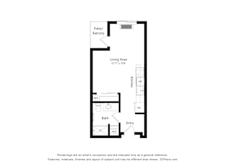 Meadowlark at Fairview Apartments in Fairview, Oregon Studio Floor Plan