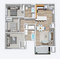 The Northern at Coeur d'Alene Apartments Three Bedroom Floor Plan