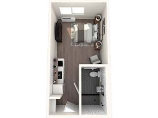 The Q Apartments in Kennewick, Washington Studio E Floor Plan