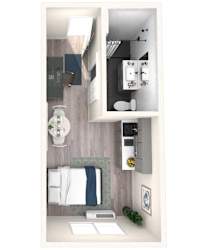 The Rivet ADA Studio Floor Plan
