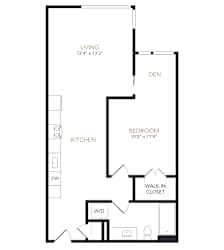 Floor Plan 1x1 Den A