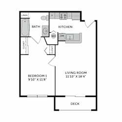 The Village at Arvada 1x1 A 60 Floor Plan