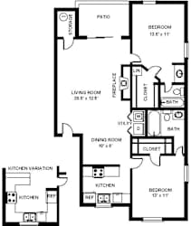 Fulton's Crossing and Landing 2D Floor Plan - The Bradford 2b2b