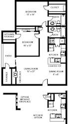 Fulton's Crossing and Landing 2D Floor Plan - The Preston 2b2b