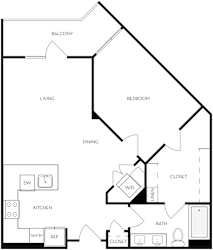 Trovita Rio Apartments in Tempe, Arizona 1x1 Floor Plan