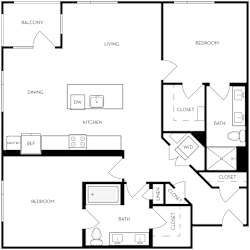 Trovita Rio Apartments in Tempe, Arizona 2x2 Floor Plan