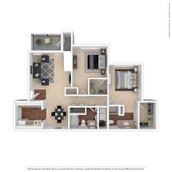 The Marina at Martha Lake Apartments 2x2 Furnished Floor Plan