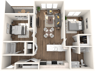 Sumner Mill Apartments 3D Floor Plan Thompsom