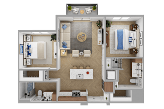 a floor plan of a house with a bedroom and a living room