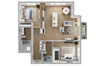 a floor plan of a house with a bedroom and a living room
