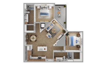 a floor plan of a house with a bedroom and a living room