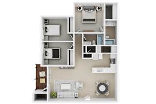 3Bed 2Bath Floor Plan at Vista Ridge Apartments, Issaquah, Washington