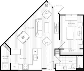 VodaApartments_Kirkland_WA_1 Bedroom_1 Bathroom