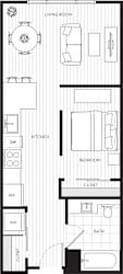 VodaApartments_Kirkland_WA_Studio_1 Bathroom