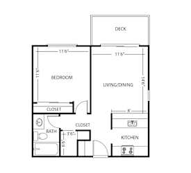 Vue Kirkland Apartments in Kirkland, Washington One Bedroom Floor Plan