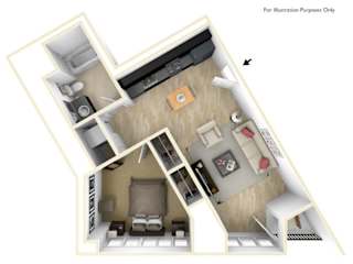 Yard Apartments 1 Bed 1 Bath A Floor Plan