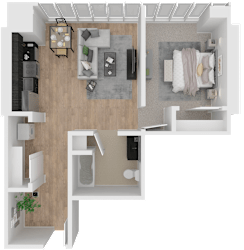 Yard Apartments 1 Bed 1 Bath H Floor Plan