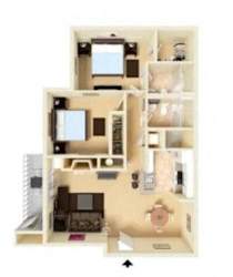 Two bed two bath floorplan with balcony at Edgewater Apartments, Boise, Idaho