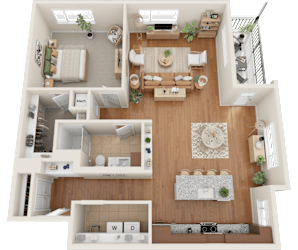 A8, 1 bed 1 bath floor plan at Sylvan Uptown, Colorado