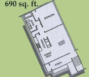 Floor Plan 1 Bedroom 1 Bath