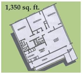 Floor Plan 3 Bedroom 2 Bath