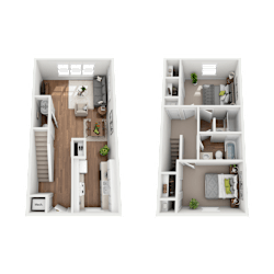 Floor Plan 2 Bedroom 2.5 Bath