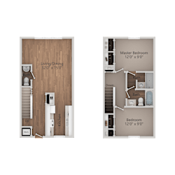 Floor Plan 2 Bedroom 2.5 Bath