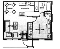 Floor Plan 1 Bedroom - Small