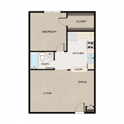 Floor Plan 1 Bedrooom - Small