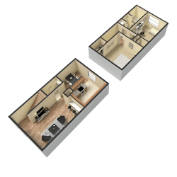 Floor Plan Two Bedroom Townhome