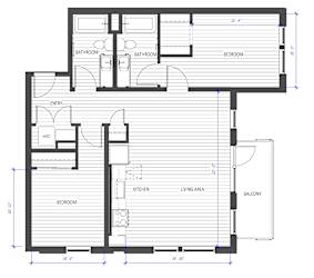 A black and white floor plan of a house with labeled rooms.