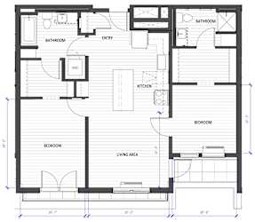 A black and white floor plan of a house with labeled rooms.