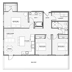 A black and white image of a house floor plan.