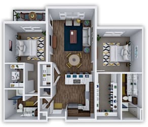 B1 3d 2 bed 2 bath at The Villas at Waterside, Lenexa, KS, 66214