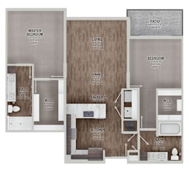 B2 2 bed 2 bath at The Villas at Waterside, Lenexa, KS, 66214